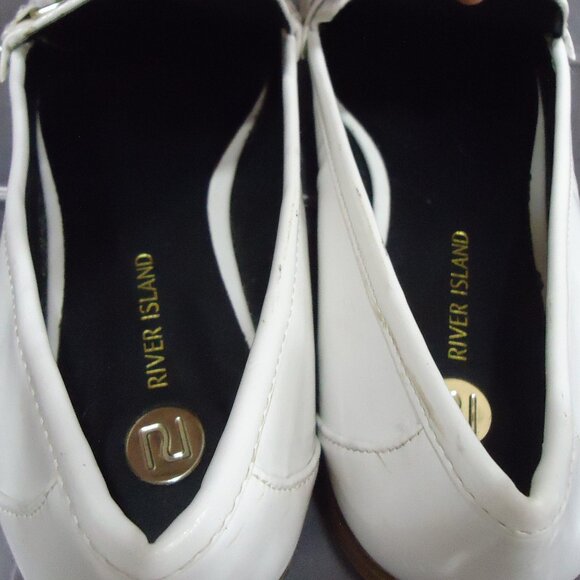 SIZE 8 /41. River Island patent pu leather loafer shoes. main image 9